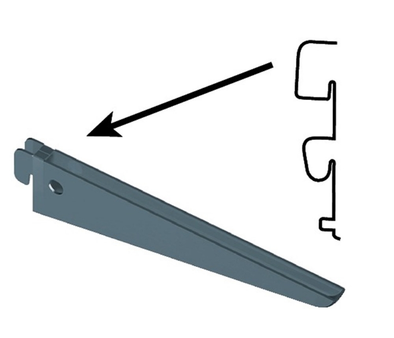 Afbeeldingen van Drager Element dubbel 2-haaks sys 50 staal wit 47cm 10201-00027
