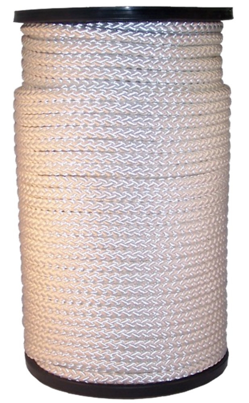 Afbeeldingen van Nylonkoord gevlochten wit 10mm 100m