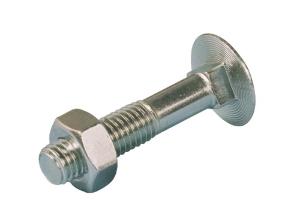 Afbeeldingen van 5 x 50/16 Slotbouten met moer, staal verzinkt