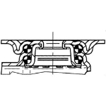 Afbeeldingen van ZWENKWIEL MET DUBBELE REM, VORK VAN GEPERST S