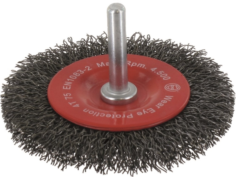 Afbeeldingen van Stiftborstel, gegolfd staaldraad, ø75x10x0,3