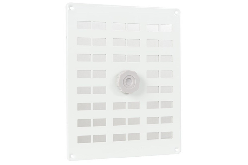 Afbeeldingen van Schuifrooster 250x200mm aluminium wit met gaas