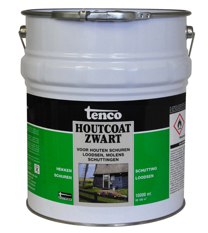 Afbeeldingen van Tenco Houtcoat zwart 10 ltr.
