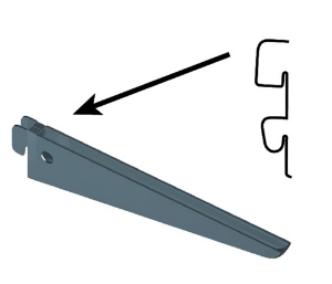Afbeeldingen van Drager Element dubbel 1-haaks sys 50 staal wit 27cm 10201-00015
