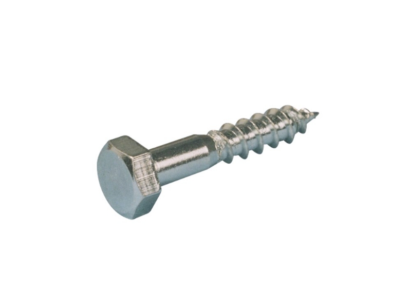 Afbeeldingen van 10 x 50 Houtdraadbouten, staal verzinkt