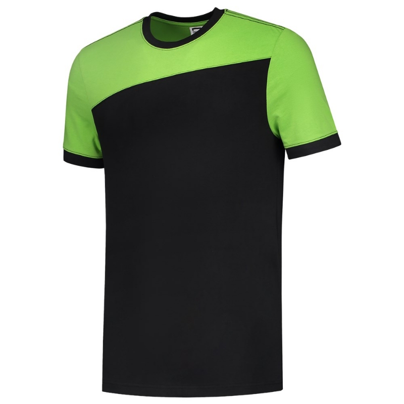 Afbeeldingen van T-SHIRT BICOLOR NADEN BLACKLIME L