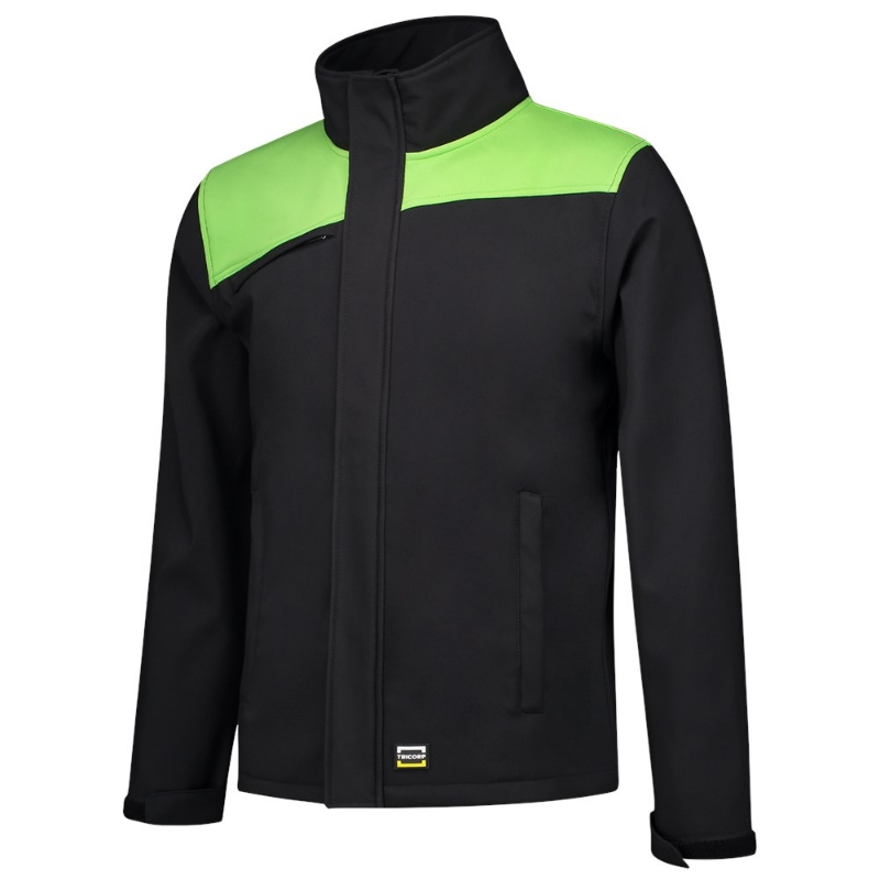 Afbeeldingen van SOFTSHELL BICOLOR NADEN BLACKLIME XL