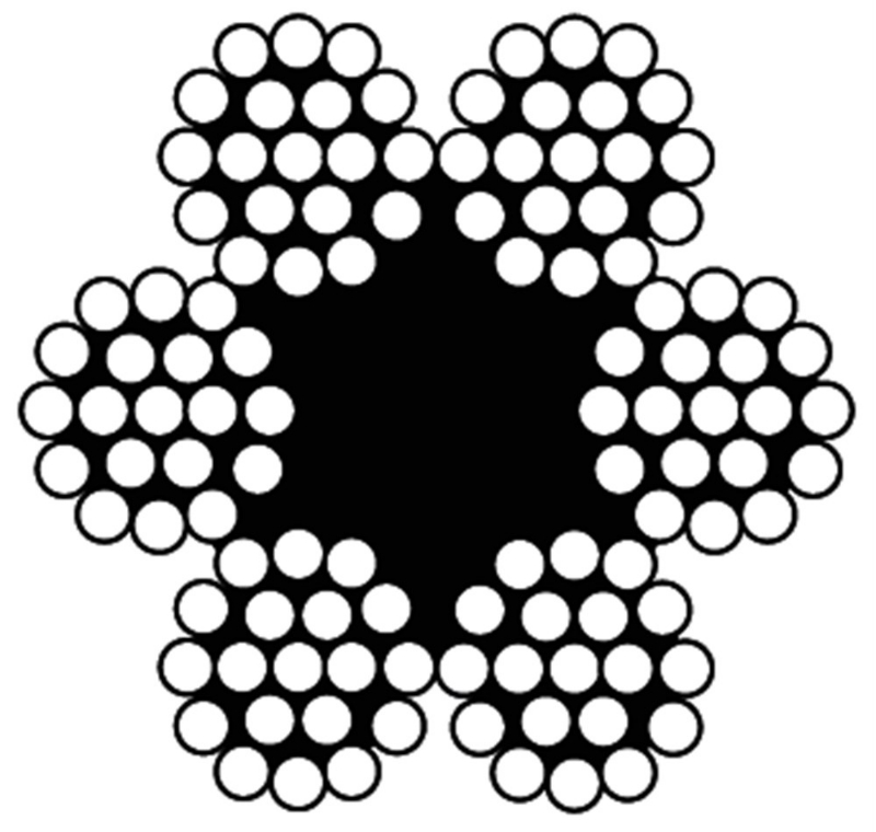 Afbeeldingen van Staalkabel 6x19 + 1 TWK / 04 mm / per bundel 