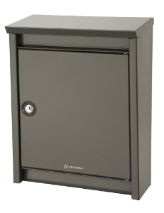 Afbeeldingen van Brievenbus D110 staal gelakt kwartsgrijs