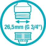 Afbeeldingen van Kraanstuk 26,5mm (G 3/4")