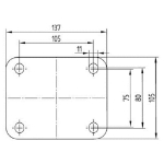 Afbeeldingen van Zwenkwiel met plaat + rem 200mm Max. 205kg
