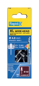 Afbeeldingen van Rapid 4,8x16mm XL blindklinknagels 40 st. + boor, Blister