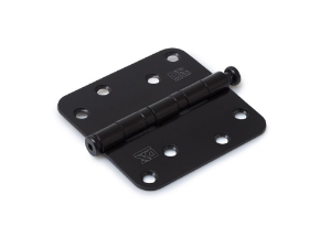 Afbeeldingen van Kogellagerscharnier / ronde hoeken / 89x89 mm / RVS pen / RVS geborsteld zwart