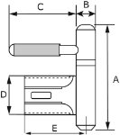 Afbeeldingen van Inboorpaumelle / Ø 14 mm / grijze nylon ring