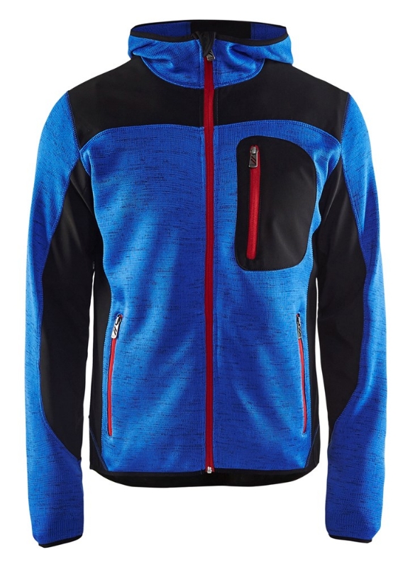 Afbeeldingen van Blåkläder/Gebreid vest met softshell/4930/Korenblauw/Zwart/M