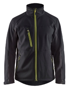 Afbeeldingen van Blåkläder/Softshell Jack/4950/Zwart/High Vis Geel/L