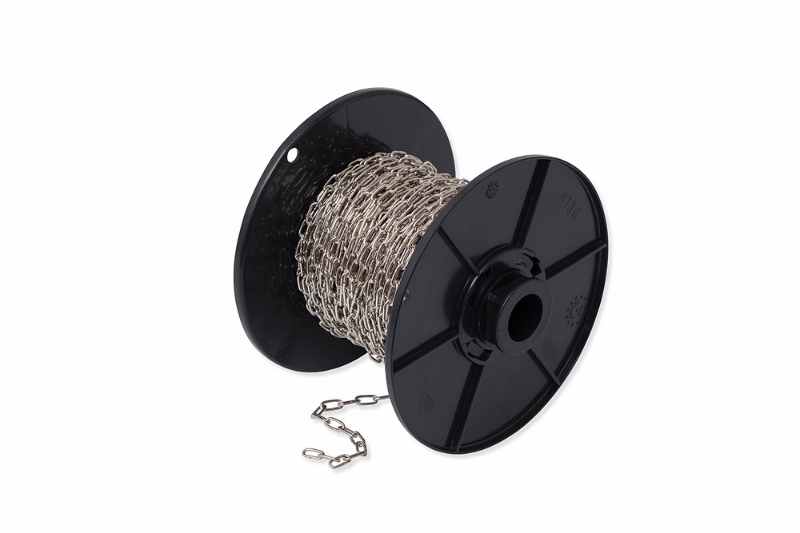 Afbeeldingen van Klokketting 1,3mm staal vernikkeld rol 25 mtr