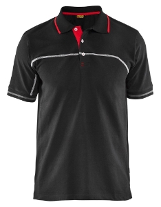 Afbeeldingen van Blåkläder/Poloshirt/3389/Zwart/Rood/XL