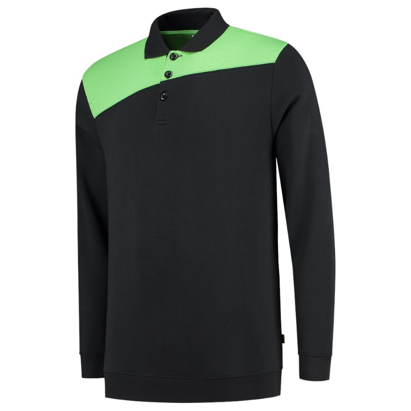 Afbeeldingen van POLOSWEATER BLACKLIME L