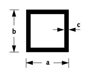 Afbeeldingen van Buis vierkant aluminium brute 15x15x1,5mm 100cm