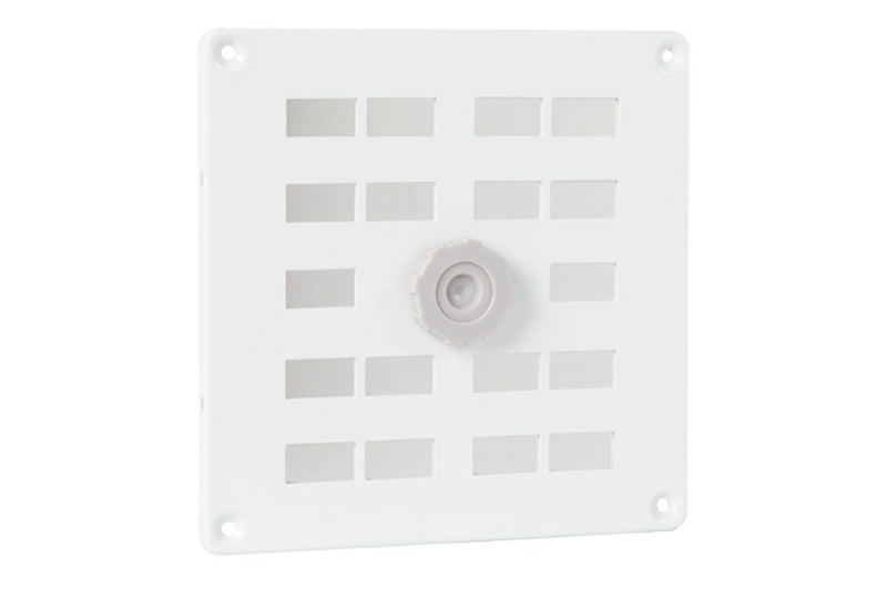 Afbeeldingen van Schuifrooster 160x160mm aluminium wit met gaas