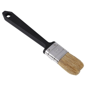 Afbeeldingen van Copenhagen Pro wegwerp platte kwast, maat 30, wit Chinees varkenshaar, kunststof steel.