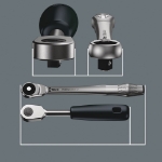 Afbeeldingen van Wera 8100 SC 7 Zyklop Metal-ratelset doorstee