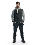 Afbeeldingen van Blåkläder/Hooded sweatshirt/3399/Zwart melange/Grijs/XL