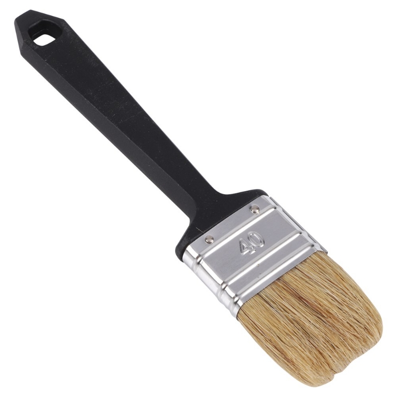 Afbeeldingen van Copenhagen Pro wegwerp platte kwast, maat 40, wit Chinees varkenshaar, kunststof steel.