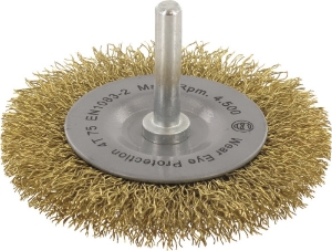 Afbeeldingen van Stiftborstel, gegolfd messingdraad, ø75x10x0,