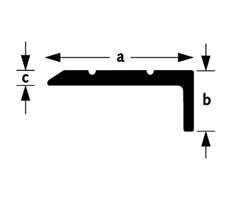 Afbeeldingen van Trapkant aluminium zilver geanodiseerd 25x20x2mm 100cm
