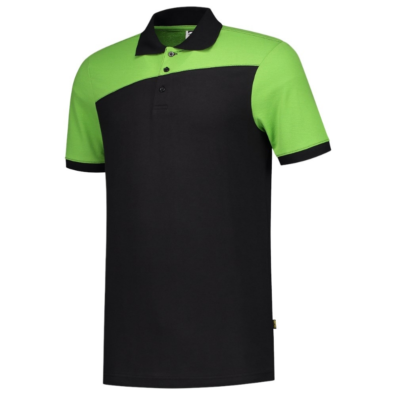 Afbeeldingen van POLOSHIRT BICOLOR NADEN BLACKLIME L