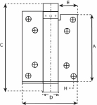 Afbeeldingen van Bommerscharnier enkel 30/100mm zilvergrijs