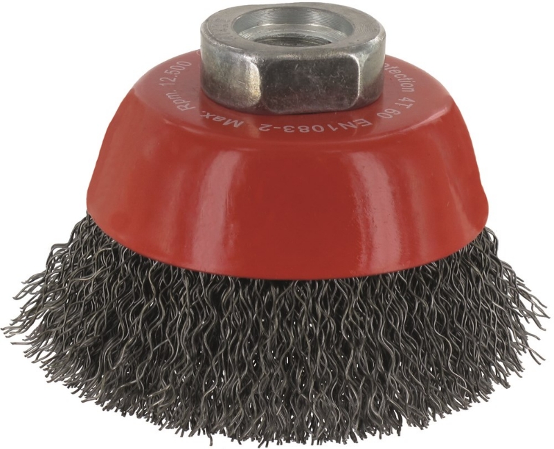 Afbeeldingen van Komborstel M14 Ø60x0,3 mm gegolfd staaldraad