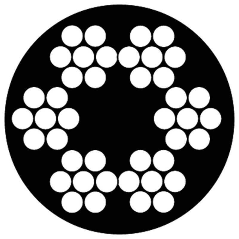 Afbeeldingen van Staalkabel 4/6mm / 6x7+1TWK / PVC transparant