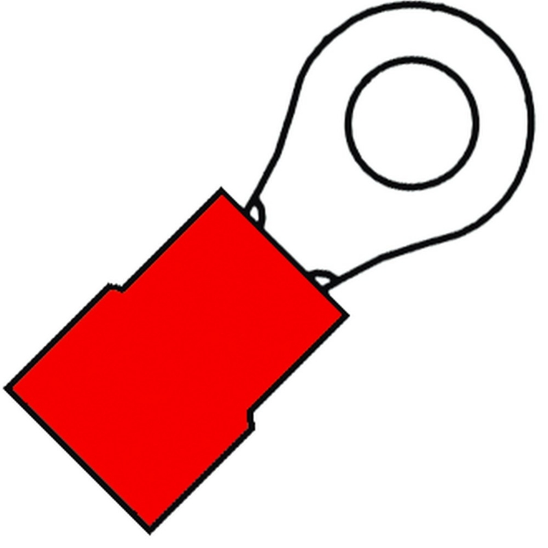 Afbeeldingen van Geïsoleerde Ringkabelschoen M4 voor 0,5-1,5 mm², PVC