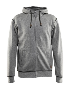 Afbeeldingen van Blåkläder/Hooded sweatshirt met rits/3398/Zwart Mêlee/XXXL