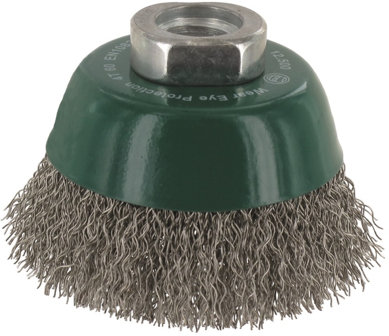 Afbeeldingen van Komborstel M14 Ø60x0,3 mm gegolfd RVS draad