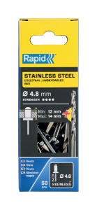 Afbeeldingen van Rapid 4,8x18mm RVS blindklinknagels 50 st. + boor, Blister