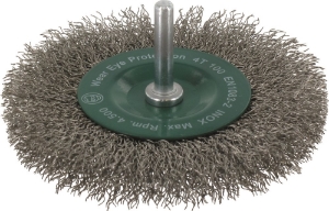 Afbeeldingen van Stiftborstel, gegolfd RVS-draad, ø100x12x0,3