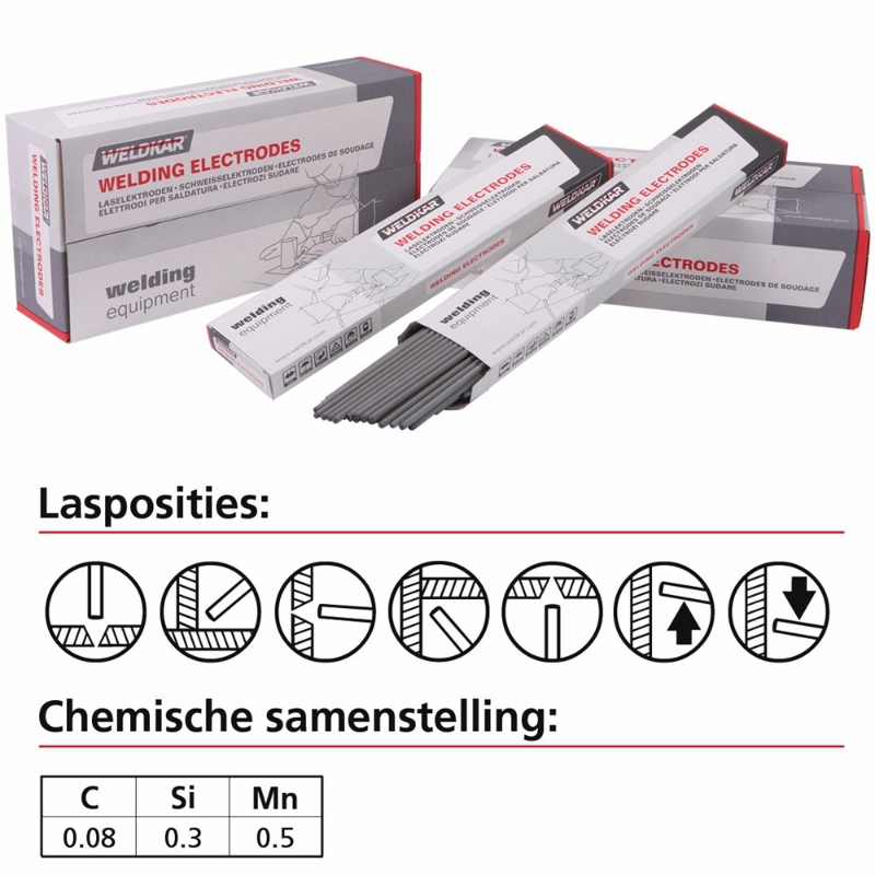 Afbeeldingen van Laselektroden WK E 6013-S, Ø 3.25 mm, 2,3 kg