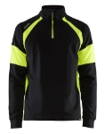 Afbeeldingen van Blåkläder/Sweatshirt met High Vis zones/3550/Zwart/High Vis Geel/L