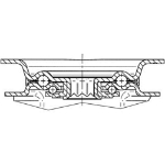 Afbeeldingen van Zwenkwiel met plaat + rem wit 100mm Max 200kg