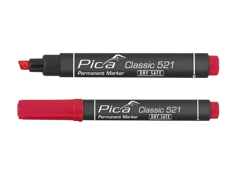 Afbeeldingen van Pica 521/40 Perm. Marker 2-6mm beitel rood