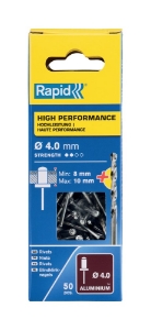 Afbeeldingen van Rapid 4x14mm High Performance blindklinknagels 50 st. + boor, Blister