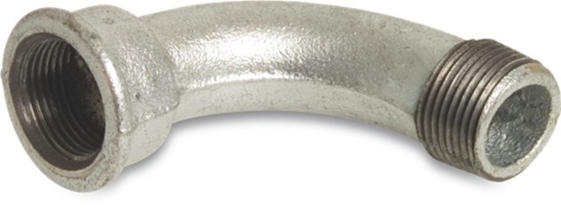 Afbeeldingen van Mega Nr. 1 Bocht 90° gietijzer verzinkt 1" binnendraad x buitendraad