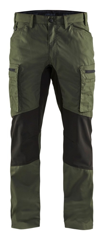 Afbeeldingen van Blåkläder/Service werkbroek stretch/1459/Army Groen/Zwart/C50