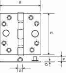 Afbeeldingen van Kogellagerscharnier / rechte hoeken / 89x89 m