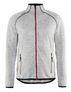 Afbeeldingen van Blåkläder/Gebreid vest/4942/Grijs mêlee/rood/XXL