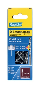 Afbeeldingen van Rapid 4,8x20mm XL blindklinknagels 25 st. + boor, Blister
